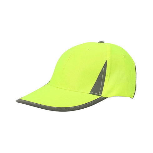 High Viz Reflective Safety Baseball Cap w/ Hook & Loop Strap | Safety yellow
