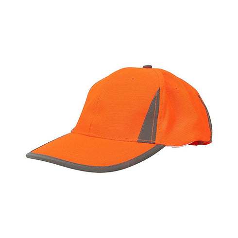 High Viz Reflective Safety Baseball Cap w/ Hook & Loop Strap | Safety orange