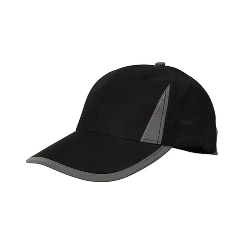 High Viz Reflective Safety Baseball Cap w/ Hook & Loop Strap | Safety black