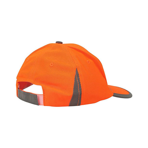High Viz Reflective Safety Baseball Cap w/ Hook & Loop Strap | Safety orange
