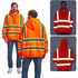 Class 3 Two Tone Reflective Tape Safety Hoodie | Safety orange