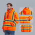 Class 3 Two Tone Reflective Tape Safety Hoodie | Safety orange