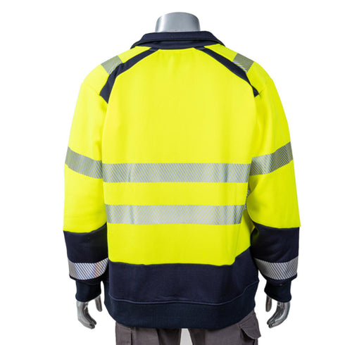 Excavator Class 3 Segmented Safety Sweatshirt And Kangaroo Pocket | Safety yellow