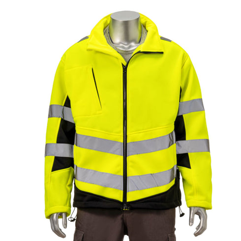 Class 3 Two Tone Reflective Tape Safety Jacket With Pocket | Safety yellow
