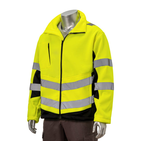 Class 3 Two Tone Reflective Tape Safety Jacket With Pocket | Safety yellow