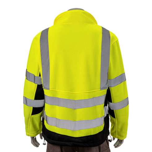Class 3 Two Tone Reflective Tape Safety Jacket With Pocket | Safety yellow