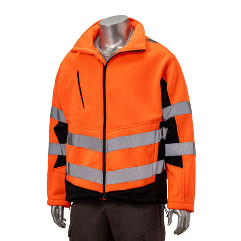 Class 3 Two Tone Reflective Tape Safety Jacket With Pocket | Safety orange