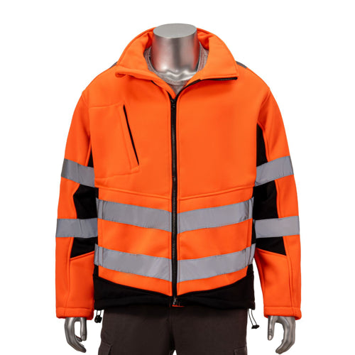 Class 3 Two Tone Reflective Tape Safety Jacket With Pocket | Safety orange