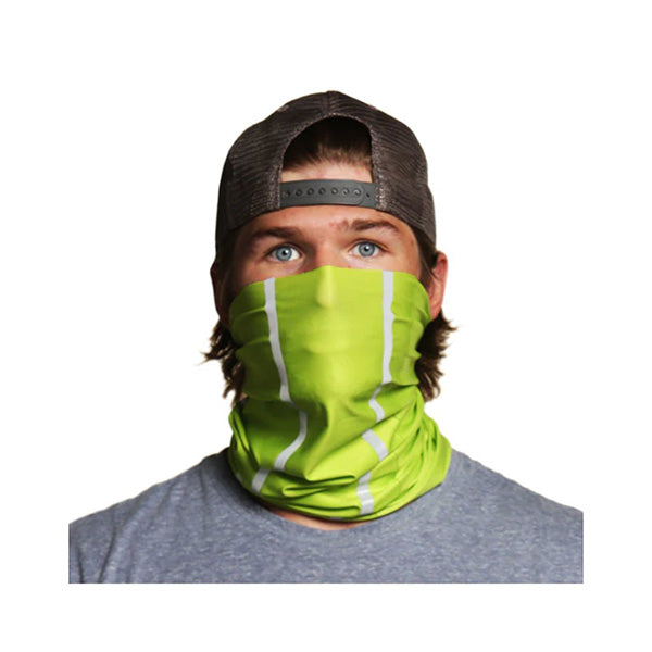 Hi-Vis Safety Double Reflective Tape Neck & Face Gaiter | Safety yellow