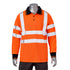 Class 3 Safety Polo With Double Band 2" Reflective Tape | Front side | Safety orange