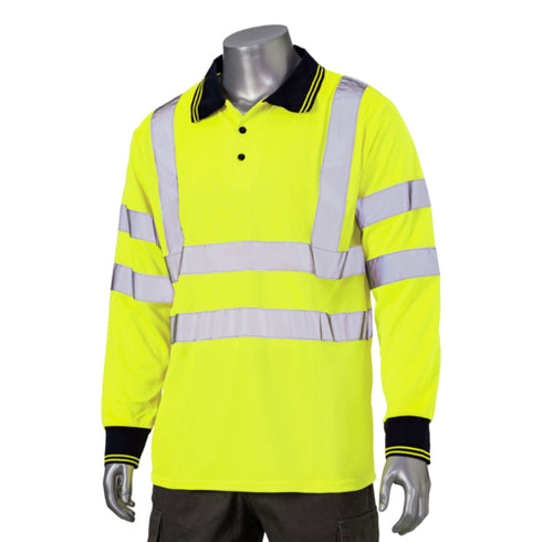 Class 3 Safety Polo With Double Band 2" Reflective Tape | Safety yellow
