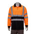 Class 3 Color Block Reflective Tape Safety Polo Shirt | Front side | Safety orange-black