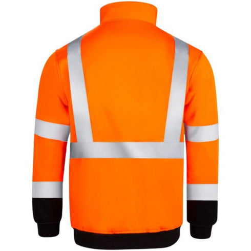 Class 3 Color Block Safety Quarter Zip With Kangaroo Pocket | Safety orange