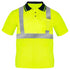 Class 2 100% Cotton Knitted Reflective Polo Shirt With Pocket | Front side | Safety yellow