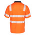 Class 3 Double Band Segmented Tape Polo Shirt With Pocket | Back side | Safety orange