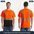 Class 2 3.8 Oz. Polyester Color Block Reflective Tape Safety T-Shirt With Pocket