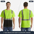 Class 2 3.8 Oz. Polyester Color Block Reflective Tape Safety T-Shirt With Pocket