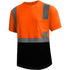 Class 2 3.8 Oz. Polyester Color Block Reflective Tape Safety T-Shirt With Pocket