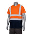 Class 2 Polyester Color Block Reflective Tape Safety T-Shirt | Safety orange
