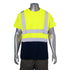 Class 2 Polyester Color Block Reflective Tape Safety T-Shirt | Front side | Safety yellow