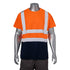 Class 2 Polyester Color Block Reflective Tape Safety T-Shirt | Front side | Safety orange