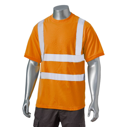 Odor Reducing Reflective Tape Safety T-Shirt | Safety orange