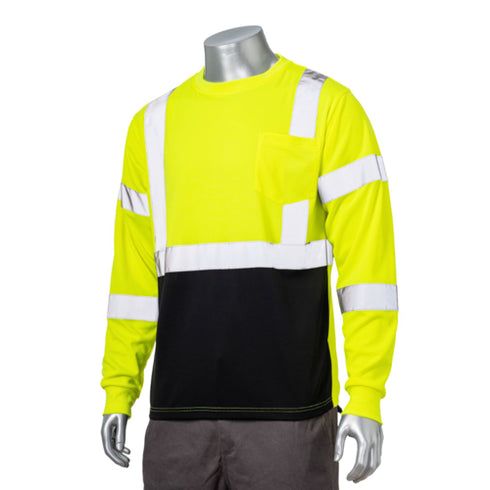 Class 3 Polyester Reflective Tape Safety T-Shirt W/ Pocket | Safety yellow