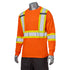 Reflective Tape Safety T-Shirt W/ Pocket & Dual Mic Tab | Front side | Safety orange