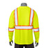 Reflective Tape Safety T-Shirt W/ Pocket & Dual Mic Tab | Back side | Safety yellow