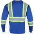 Reflective Tape Safety T-Shirt W/ Pocket & Dual Mic Tab | Back side | Safety blue