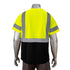 Class 3 Polyester Color Block Reflective Tape Safety T-Shirt W/ Pocket | Back side | Safety yellow