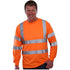 Class 3 Odor Reducing Double Band Reflective Tape Safety T-Shirt | Safety orange