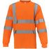 Class 3 Odor Reducing Double Band Reflective Tape Safety T-Shirt | Front side | Safety orange