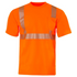 Polyester Segmented Tape Safety T-Shirt With Pocket | Front side | Safety orange
