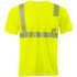 Polyester Segmented Tape Safety T-Shirt With Pocket | Front side | Safety yellow