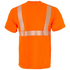 Polyester Segmented Tape Safety T-Shirt With Pocket | Back side | Safety orange