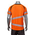 Class 3 Polyester Double Band Segmented Tape Safety T-Shirt | Back side | Safety orange