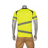 Class 3 Polyester Double Band Segmented Tape Safety T-Shirt | Back side | Safety yellow