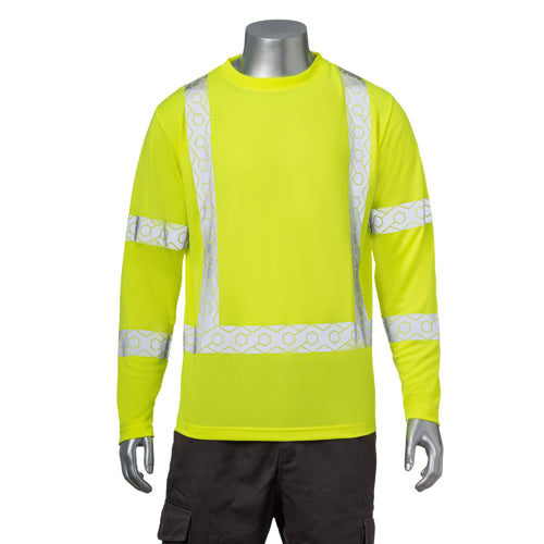 Class 3 Polyester Segmented Tape Safety T-Shirt | Front side | Safety yellow