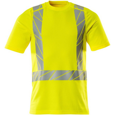 Class 2 Polyester Segmented Tape Safety T-Shirt | Front side | Safety yellow