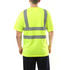 Class 2 Odor Reducing Double Band Reflective Tape Safety T-Shirt | Safety yellow
