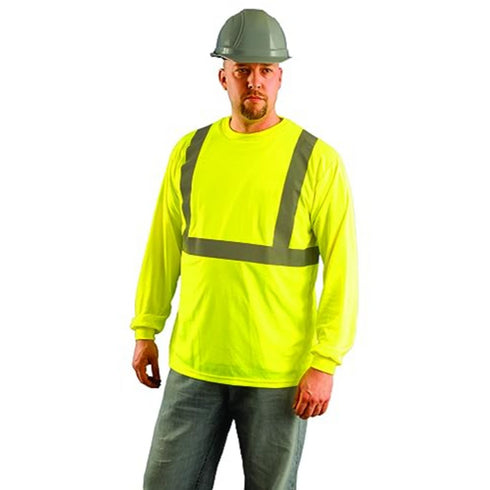 Class 2 Poly-Cotton Reflective Tape Safety T-Shirt | Safety yellow