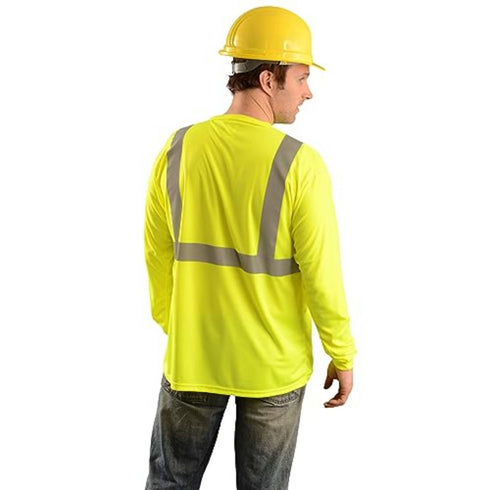 Class 2 Poly-Cotton Reflective Tape Safety T-Shirt | Safety yellow