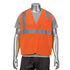 Class 2 3.8 Oz. Polyester Reflective Tape Safety Hook & Loop Vest With Pocket | Front side | Safety orange
