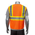 Class 2 3.8 Oz. Polyester Two Tone Reflective Tape Safety Vest | Back side | Safety orange