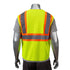 Class 2 Polyester Reflective Tape Safety Hook & Loop Vest With Pocket | Back side | Safety yellow