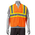 Class 2 Polyester Reflective Tape Safety Hook & Loop Vest With Pocket | Front side | Safety orange