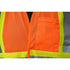 Class 2 Polyester Reflective Tape Safety Hook & Loop Vest With Pocket | Safety orange