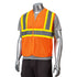 Class 2 Polyester Reflective Tape Safety Hook & Loop Vest With Pocket | Safety orange