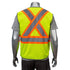 Class 2 Reflective Cross Back Safety Vest | Mic Tab & 4 Pockets | Back side | Safety yellow